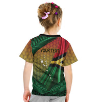 Personalised Long Live Vanuatu Independence Day Kid T Shirt 46th Anniversary Woven Pattern LT14 - Polynesian Pride