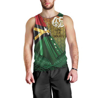 Personalised Long Live Vanuatu Independence Day Men Tank Top 46th Anniversary Woven Pattern LT14 - Polynesian Pride