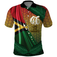 Personalised Long Live Vanuatu Independence Day Polo Shirt 46th Anniversary Woven Pattern LT14 Reggae - Polynesian Pride