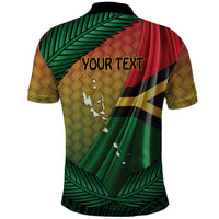 Personalised Long Live Vanuatu Independence Day Polo Shirt 46th Anniversary Woven Pattern LT14 - Polynesian Pride