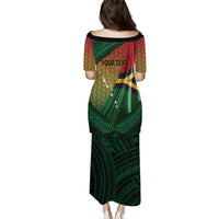 Personalised Long Live Vanuatu Independence Day Puletasi 46th Anniversary Woven Pattern LT14 - Polynesian Pride