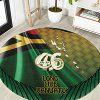 Long Live Vanuatu Independence Day Round Carpet 46th Anniversary Woven Pattern LT14 Reggae - Polynesian Pride
