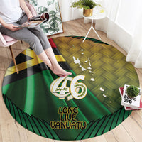Long Live Vanuatu Independence Day Round Carpet 46th Anniversary Woven Pattern LT14 - Polynesian Pride
