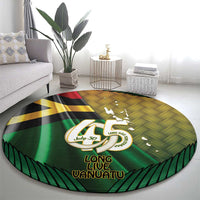Long Live Vanuatu Independence Day Round Carpet 45th Anniversary Woven Pattern - Polynesian Pride