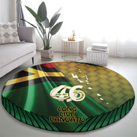 Long Live Vanuatu Independence Day Round Carpet 46th Anniversary Woven Pattern LT14 - Polynesian Pride