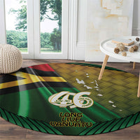 Long Live Vanuatu Independence Day Round Carpet 46th Anniversary Woven Pattern LT14 - Polynesian Pride