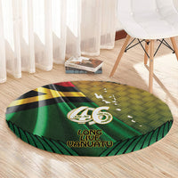 Long Live Vanuatu Independence Day Round Carpet 46th Anniversary Woven Pattern LT14 - Polynesian Pride