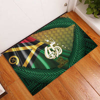 Long Live Vanuatu Independence Day Rubber Doormat 46th Anniversary Woven Pattern LT14 - Polynesian Pride