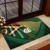 Long Live Vanuatu Independence Day Rubber Doormat 46th Anniversary Woven Pattern LT14 - Polynesian Pride