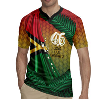 Personalised Long Live Vanuatu Independence Day Rugby Jersey 46th Anniversary Woven Pattern LT14 - Polynesian Pride