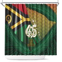 Long Live Vanuatu Independence Day Shower Curtain 46th Anniversary Woven Pattern LT14 Reggae - Polynesian Pride