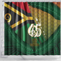 Long Live Vanuatu Independence Day Shower Curtain 46th Anniversary Woven Pattern LT14 - Polynesian Pride