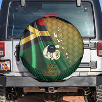 Long Live Vanuatu Independence Day Spare Tire Cover 46th Anniversary Woven Pattern LT14 Reggae - Polynesian Pride