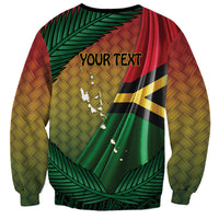 Personalised Long Live Vanuatu Independence Day Sweatshirt 46th Anniversary Woven Pattern LT14 - Polynesian Pride