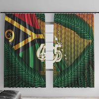 Long Live Vanuatu Independence Day Window Curtain 46th Anniversary Woven Pattern LT14 With Hooks Reggae - Polynesian Pride