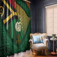 Long Live Vanuatu Independence Day Window Curtain 46th Anniversary Woven Pattern LT14 - Polynesian Pride