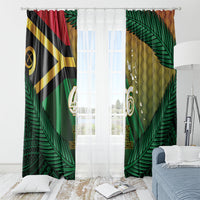 Long Live Vanuatu Independence Day Window Curtain 46th Anniversary Woven Pattern LT14 - Polynesian Pride