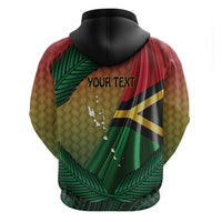 Personalised Long Live Vanuatu Independence Day Zip Hoodie 46th Anniversary Woven Pattern LT14 - Polynesian Pride