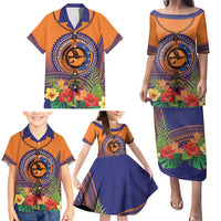 PNG New Ireland Province Family Matching Puletasi and Hawaiian Shirt Niu Ailan Necklace Polynesian Tattoo LT14 - Polynesian Pride