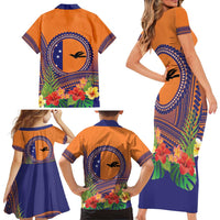 PNG New Ireland Province Family Matching Short Sleeve Bodycon Dress and Hawaiian Shirt Niu Ailan Necklace Polynesian Tattoo - Polynesian Pride