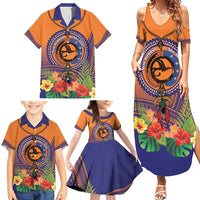 PNG New Ireland Province Family Matching Summer Maxi Dress and Hawaiian Shirt Niu Ailan Necklace Polynesian Tattoo - Polynesian Pride