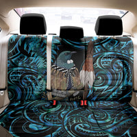 New Zealand Tui Bird Taiaha Back Car Seat Cover Maori Weapon Paua Shell Mix Silver Fern