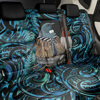 New Zealand Tui Bird Taiaha Back Car Seat Cover Maori Weapon Paua Shell Mix Silver Fern