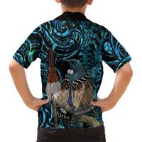 New Zealand Tui Bird Taiaha Hawaiian Shirt Maori Weapon Paua Shell Mix Silver Fern LT14 - Polynesian Pride