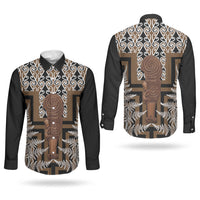 Wahaika New Zealand Couples Matching Puletasi and Long Sleeve Button Shirt Maori Weapon Kowhaiwhai Fern Poutama Motifs LT14 - Polynesian Pride