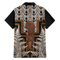 Wahaika New Zealand Family Matching Mermaid Dress and Hawaiian Shirt Maori Weapon Kowhaiwhai Fern Poutama Motifs LT14 Dad's Shirt - Long Sleeve Brown - Polynesian Pride