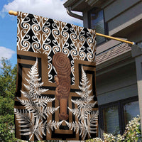 Wahaika New Zealand Garden Flag Maori Weapon Kowhaiwhai Fern Poutama Motifs