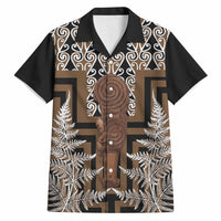 Wahaika New Zealand Hawaiian Shirt Maori Weapon Kowhaiwhai Fern Poutama Motifs LT14 Brown - Polynesian Pride