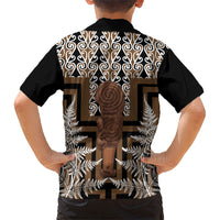 Wahaika New Zealand Hawaiian Shirt Maori Weapon Kowhaiwhai Fern Poutama Motifs