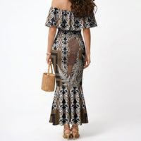 Wahaika New Zealand Mermaid Dress Maori Weapon Kowhaiwhai Fern Poutama Motifs LT14 - Polynesian Pride