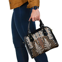 Wahaika New Zealand Shoulder Handbag Maori Weapon Kowhaiwhai Fern Poutama Motifs