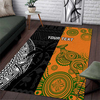 Custom Fiji And Australia Rugby Area Rug Fijian Tapa Pattern With Aussie Aboriginal Art