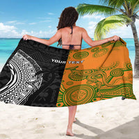 Custom Fiji And Australia Rugby Sarong Fijian Tapa Pattern With Aussie Aboriginal Art