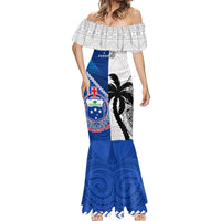 Fiji And Samoa Rugby Mermaid Dress 2023 World Cup Samoan Mix Tapa Pattern LT14 - Polynesian Pride