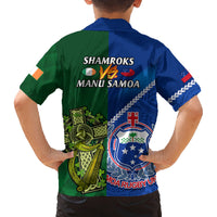 Samoa And Ireland Rugby Family Matching Puletasi Dress and Hawaiian Shirt 2023 World Cup Manu Samoa With Shamrocks LT14 - Polynesian Pride