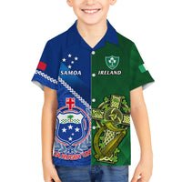 samoa-and-ireland-rugby-family-matching-short-sleeve-bodycon-dress-and-hawaiian-shirt-2023-world-cup-manu-samoa-with-shamrocks
