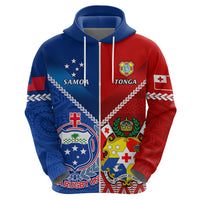Custom Samoa And Tonga Rugby Hoodie 2023 World Cup Manu Samoa With Ikale Tahi LT14 - Polynesian Pride