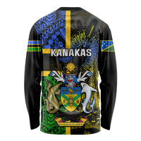 South Sea Islanders Long Sleeve Shirt Kanakas With Solomon Islands Coat Of Arms LT14 - Polynesian Pride