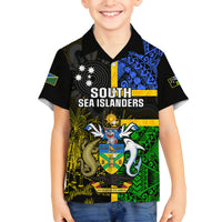 personalised-south-sea-islanders-family-matching-tank-maxi-dress-and-hawaiian-shirt-kanakas-with-solomon-islands-coat-of-arms