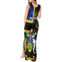 Personalised South Sea Islanders Tank Maxi Dress Kanakas With Solomon Islands Coat Of Arms LT14 - Polynesian Pride