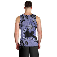 Purple Hawaii Men Tank Top Tapa Cloth Mix Tropical Flowers Pastel Vibes LT14 - Polynesian Pride