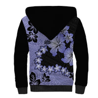 Purple Hawaii Sherpa Hoodie Tapa Cloth Mix Tropical Flowers Pastel Vibes LT14 - Polynesian Pride