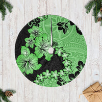 Green Hawaii Tree Skirt Tapa Cloth Mix Tropical Flowers Pastel Vibes LT14 Casual Tree Skirts Green - Polynesian Pride