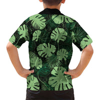 Green Hawaii Kukui Nut Lei Family Matching Off Shoulder Short Dress and Hawaiian Shirt Hawaiian Pattern Monstera Tropical Vibes LT14 - Polynesian Pride