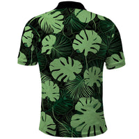 Green Hawaii Kukui Nut Lei Polo Shirt Hawaiian Pattern Monstera Tropical Vibes - Polynesian Pride