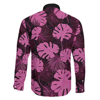 Pink Hawaii Kukui Nut Lei Family Matching Long Sleeve Bodycon Dress and Hawaiian Shirt Hawaiian Pattern Monstera Tropical Vibes LT14 - Polynesian Pride